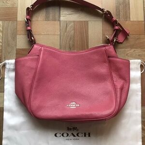 Brand New AUTHENTIC Coach Pebble Leather Rori Shoulder Bag C2853 Pink Bubblegum